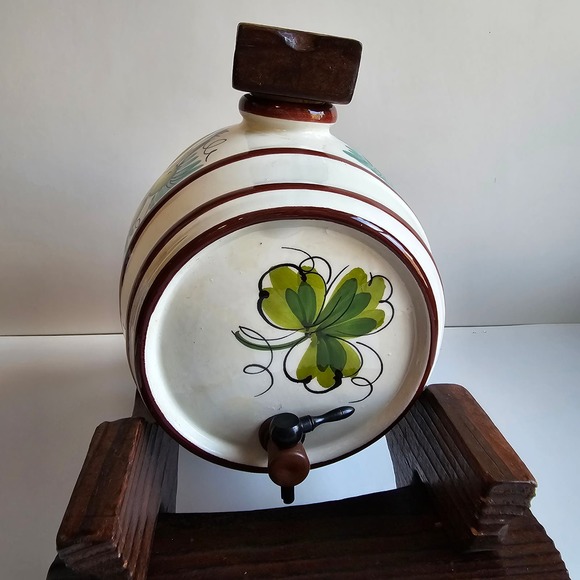 Ceramic Cask Liquor Keg Barrel Vintage Handpainted German - Picture 2 of 9